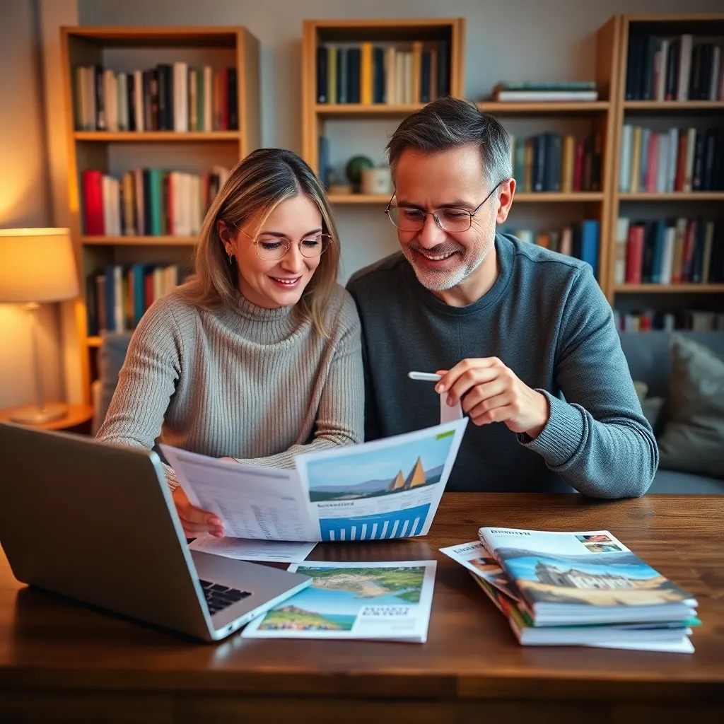 Koppel dat vakantiebestemmingen vergelijkt op basis van kosten